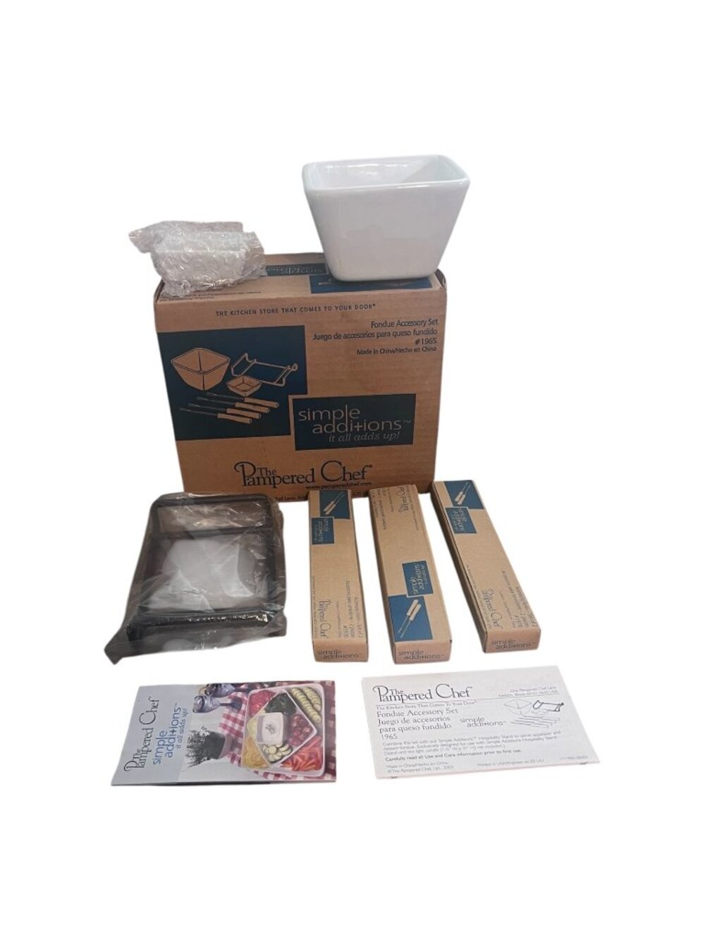 Pampered Chef Fondue Accessory Set 1965 Complete New In Box Never Used